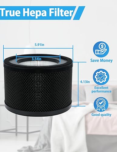 Miniatura 2 de BBT BAMBOOST TT-AP001 Filtro de repuesto compatible con purificador de aire TaoTronics TT-AP001 y VAVA VA-EE014, filtro de carbón activado 3 en 1