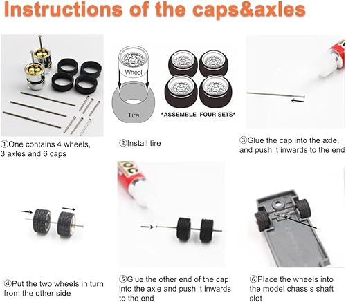 Miniatura 4 de WAVEIST Ruedas de 164 para modelos de coches con radios plateados galvanizados con piezas de repuesto de llantas de metal verde galvanizado para
