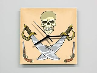 Pirates Swords and Skull Wall Clock - Kids Nursery Room, Teens Room, Baby Room - Wall Clock