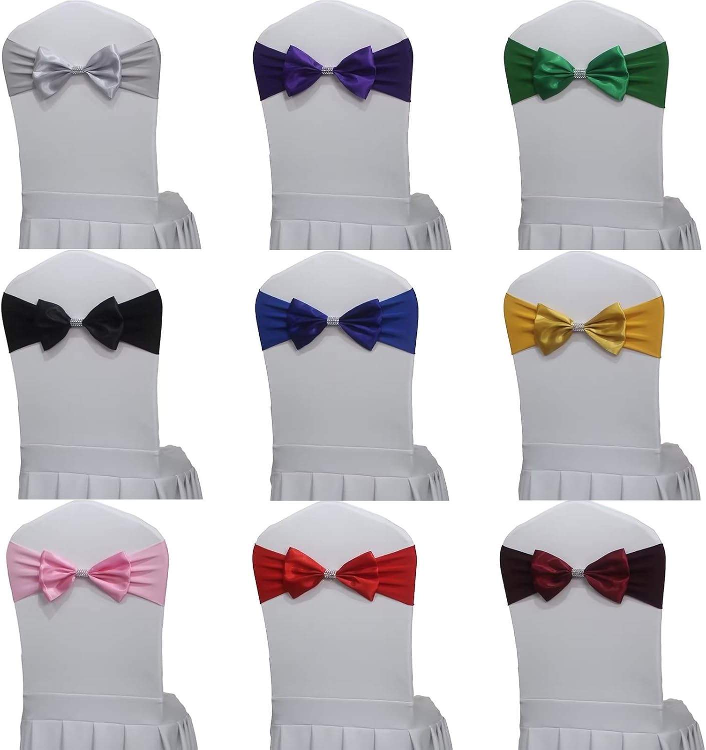 Pack of 12 Spandex Stretch Chair Sashes Bow Tie Chair Bands for Romantic Wedding Birthday Party Hotel Event Banquets Chair Cover Decoration (Champagne 12 PCS)