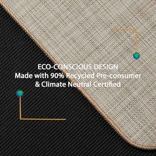 Image of Chair Mat for Hardwood Floor, 36 inch x 48 inch Heavy Duty Office Chair Mat for Rolling Chairs, Anti Slip, Non-Curve, Floor Protector for Home Office, Ivory Linen Weave