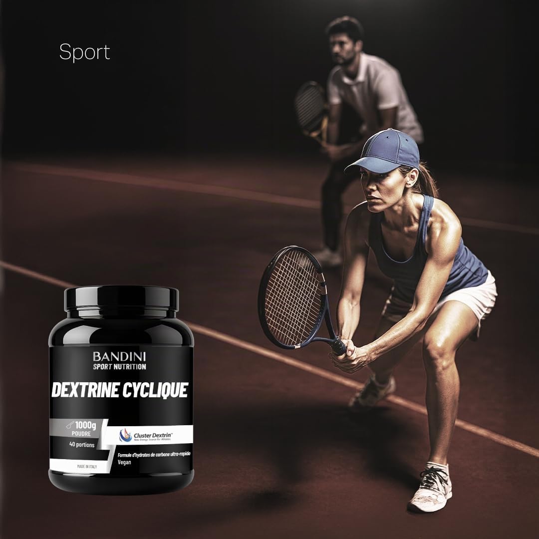 Bandini® Cyclic Dextrin Powder (Dextrin® Cluster) 1000g - Dextrine Cyclique | Hydrates de carbone de première qualité à forte ramification - Energie accrue grâce à une formule brevetée - Végétalien