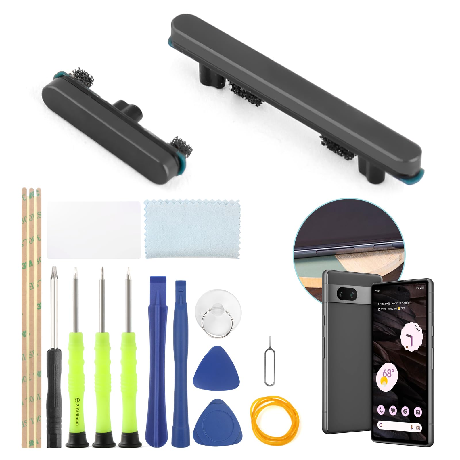 Power Volume Button Key for Google Pixel 7 Pro Power On Off Switch Button Key Replacement Side Buttons Accessories Repair Parts