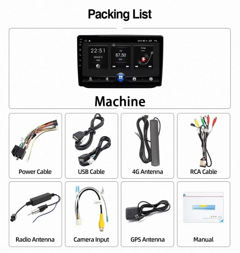 Radio Coche 2 DIN Skoda Fabia 2 Carplay Bluetooth 32G Aux 2