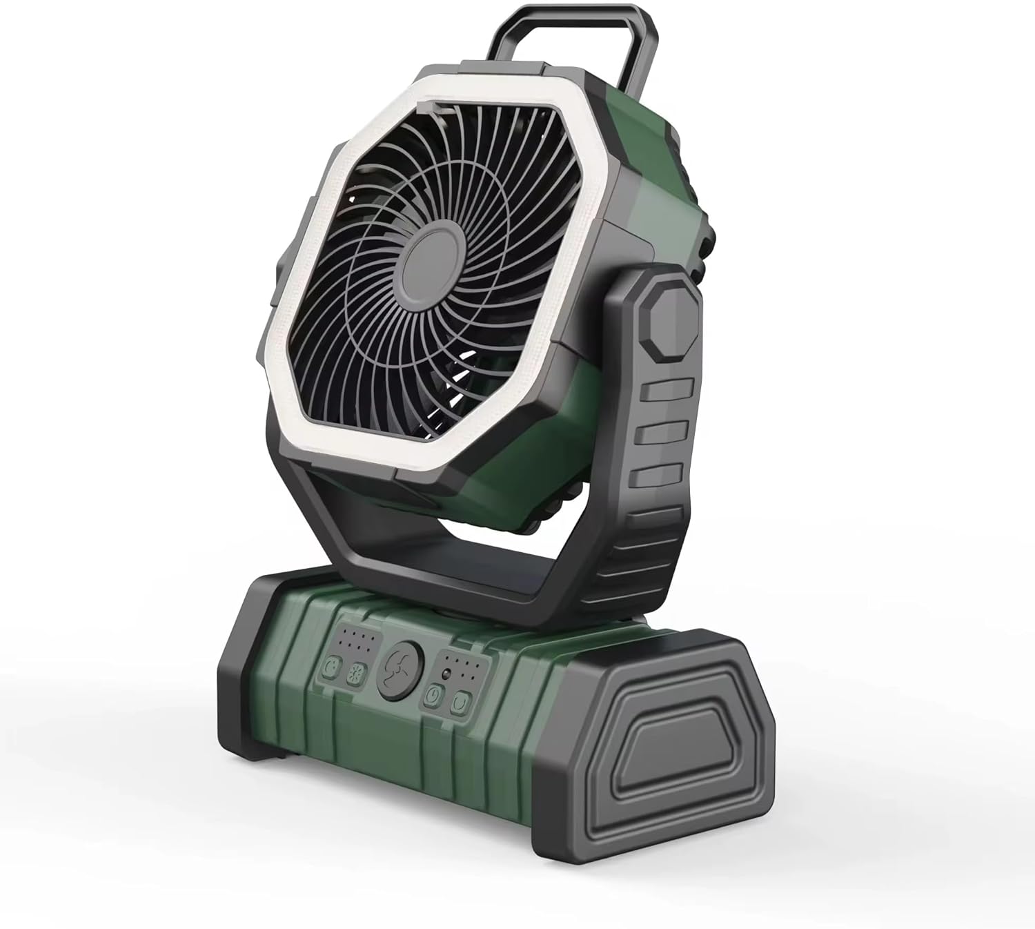 Outdoor Camping Fan with Remote Control, USB & Type-C Charging, Hanging Hook, LED light