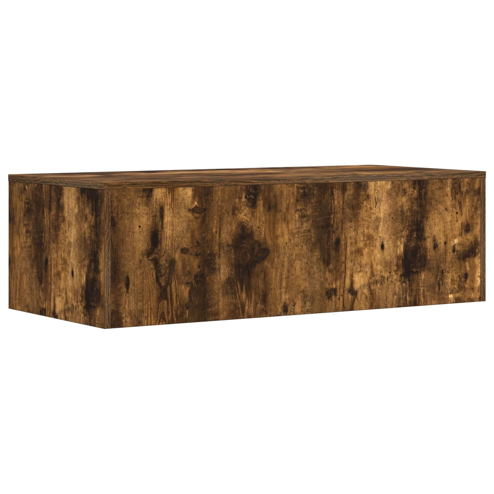 Biurko naścienne dębowe dymne drewno inżynieryjne 100 x 45 x 30 cm