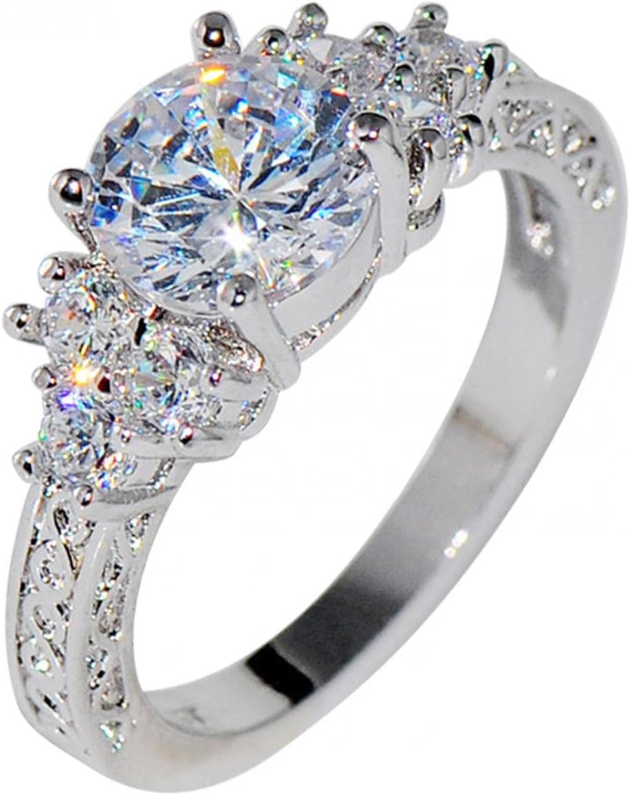 Luxury Diamond Silver Ring Bride Ring Engagement Egypt Ubuy