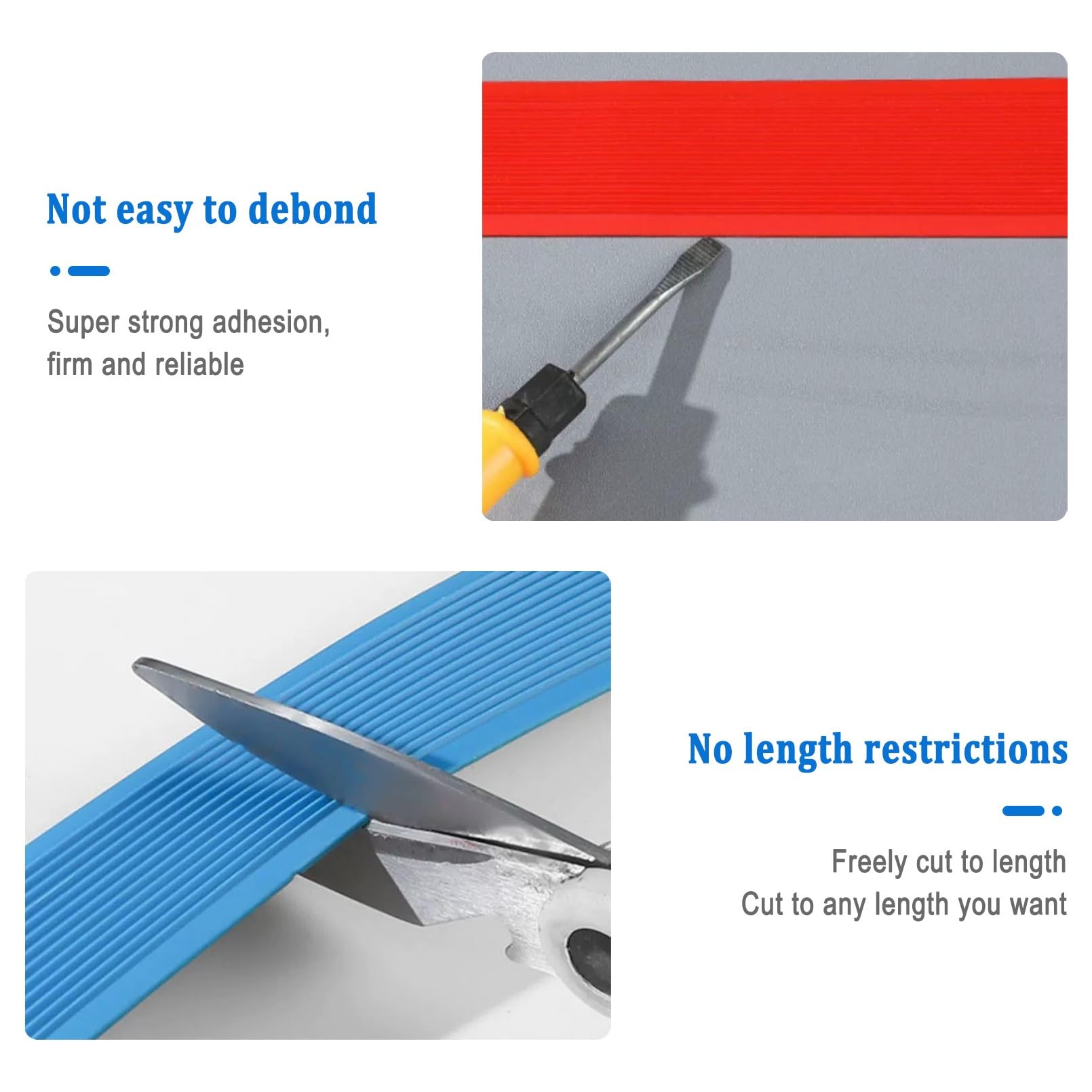 Tiras Antideslizantes Para Peldaños de Bordes de Escaleras, Borde de Escalera de Vinilo Antideslizante, Para Peldaños de Interior Y Exterior, Perfil de Borde de Escalera Tira Antideslizante Tira(Blue,