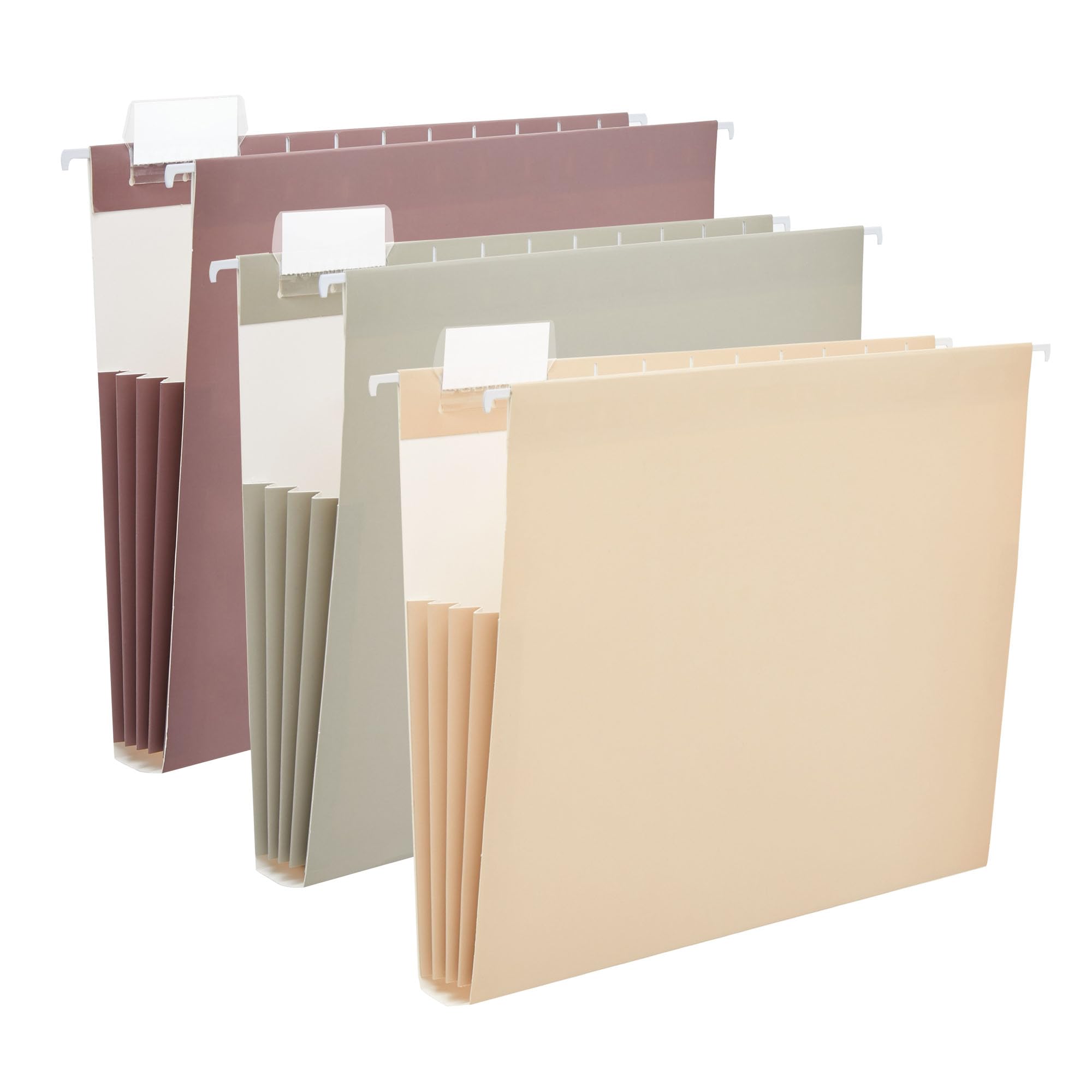 Paquete de 6 carpetas colgantes de capacidad extra, carpetas colgantes reforzadas tamaño carta con pestañas ajustables de 1/5 corte, carpetas colgantes expandibles para archivador, organizador