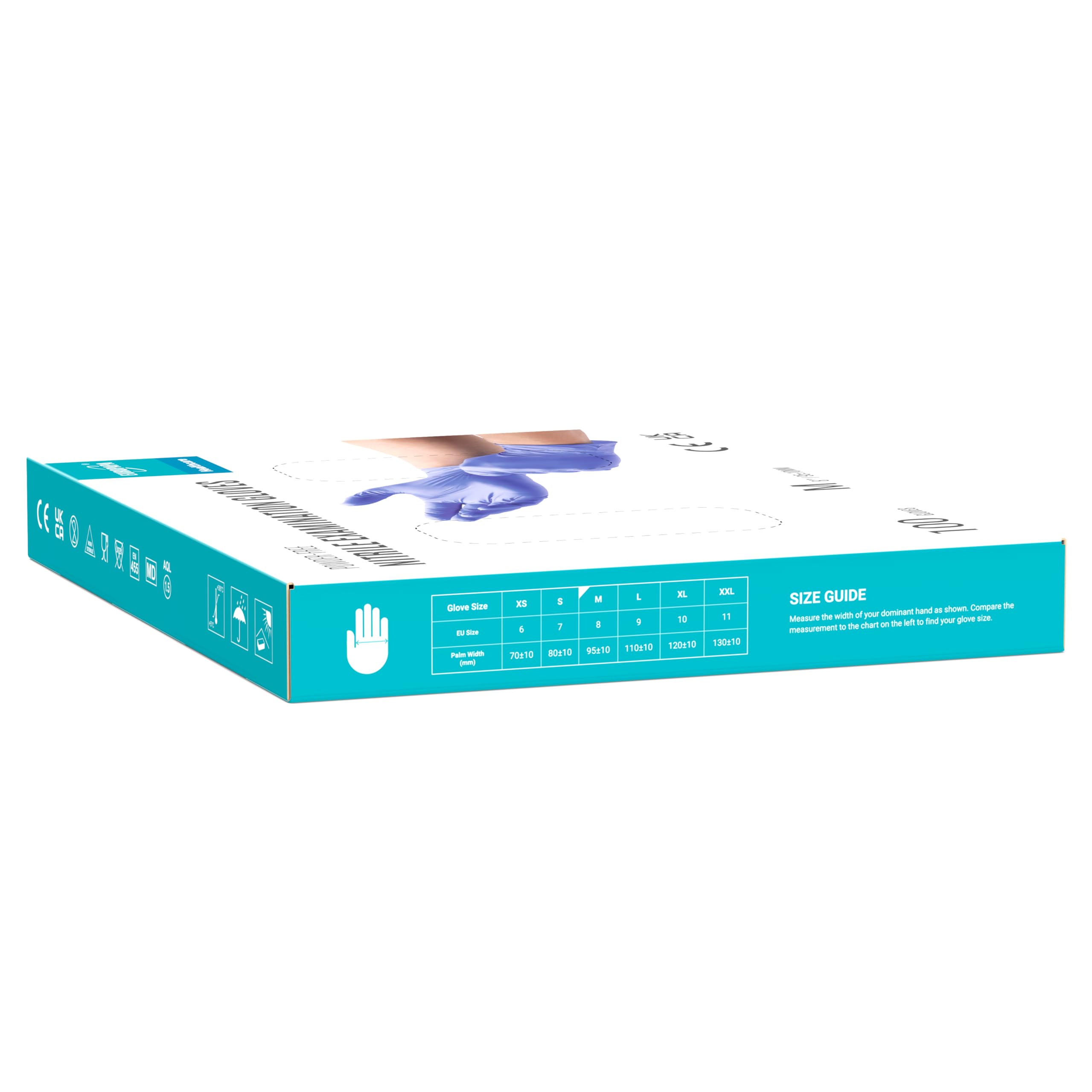 EUROPAPA® 2000 Stück (20x100) Nitrilhandschuhe Box Einweghandschuhe, Einmalhandschuhe, Untersuchungshandschuhe, puderfrei, ohne Latex, unsteril, latexfrei, disposible gloves (M, Lila)