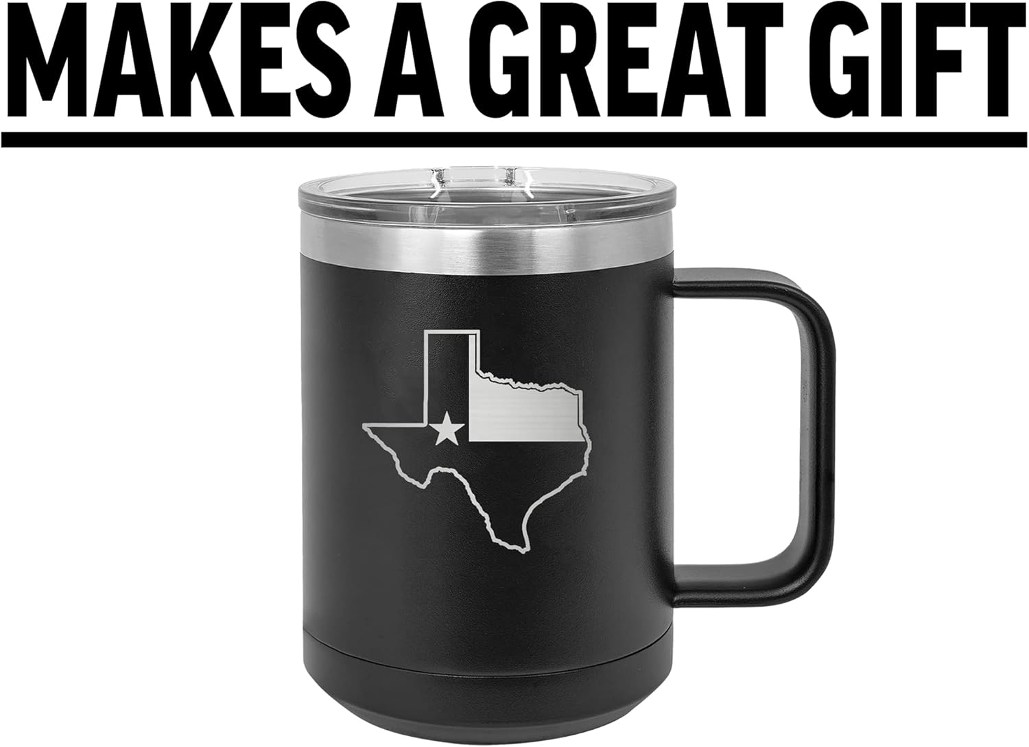 Rogue River Tactical Texas State Flag Heavy Duty Stainless Steel Black Coffee Mug Tumbler With Lid Novelty Cup Great Gift Idea For Any Texan TX - Image 5