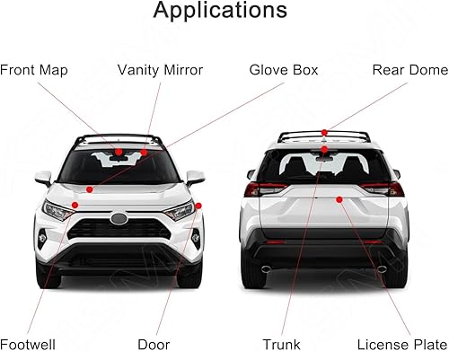 Miniatura 2 de Kit de luz LED interior Sequoia blanca de 18 piezas de 6000 K de repuesto para Toyota Sequoia 2001 2002 2003 2004 2005 2006 2007, con diagrama de