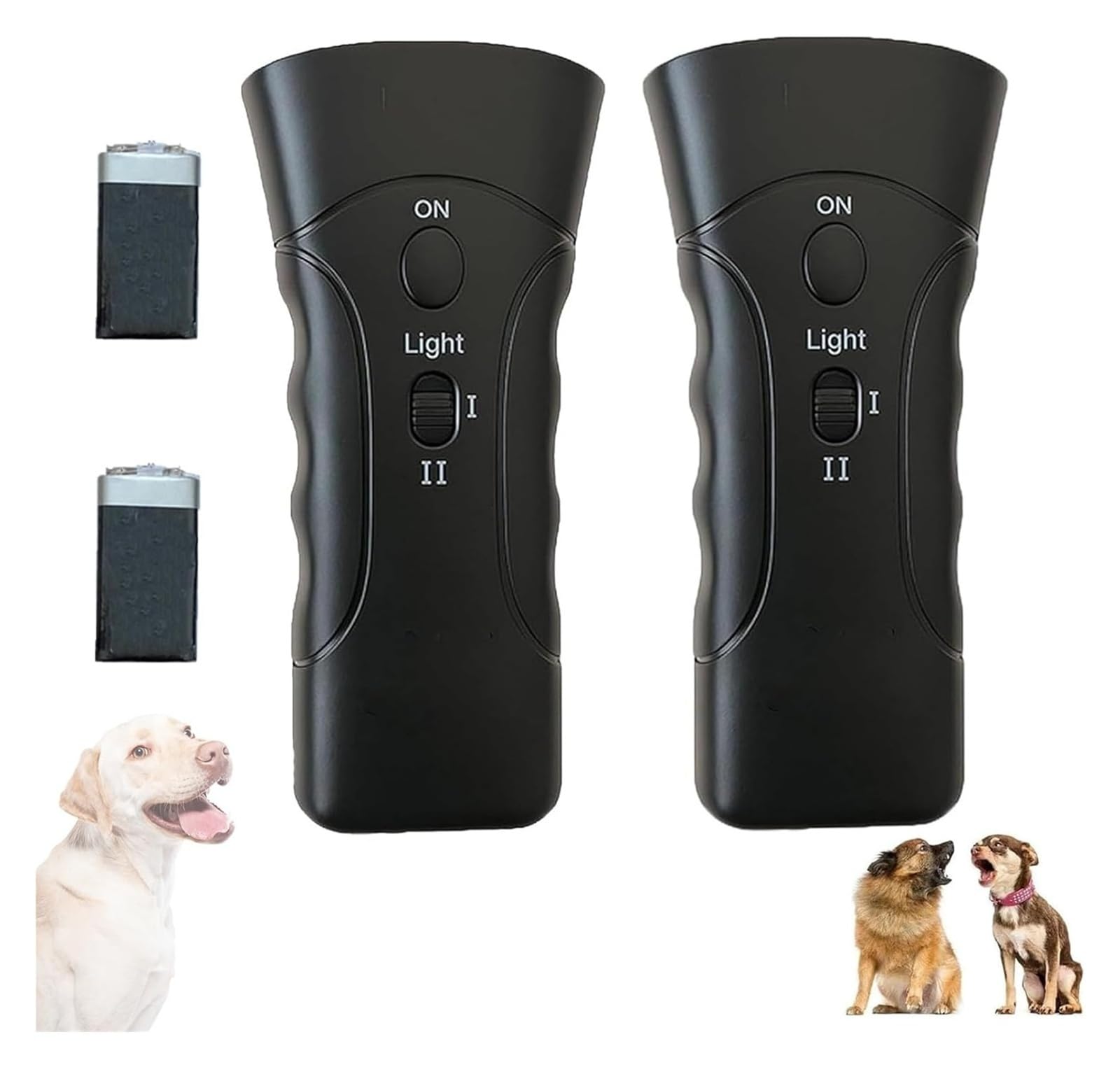 Dispositivi deterrenti antiabbaio for cani, Collare for Addestratore e deterrente for a ultrasuoni, Dispositivo for il controllo dell'abbaio del cane for interni ed esterni(2PC)