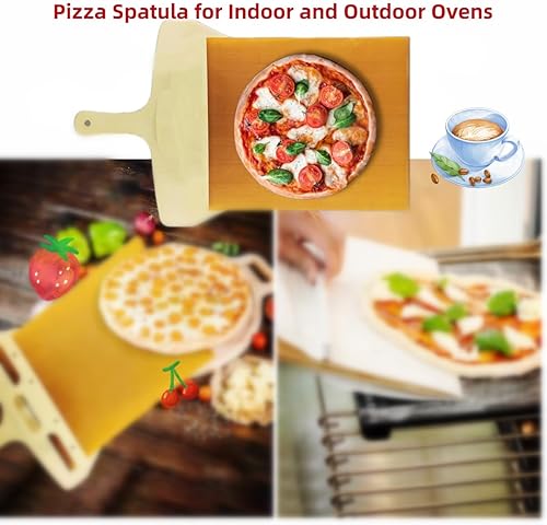 Miniatura 3 de G00DH0ME Pala Pizza Peel - Pala Pizza Scorrevole, nueva cuchara de pizza con asa, plato de pizza para entrega perfecta de pizza, cuchara de pizza