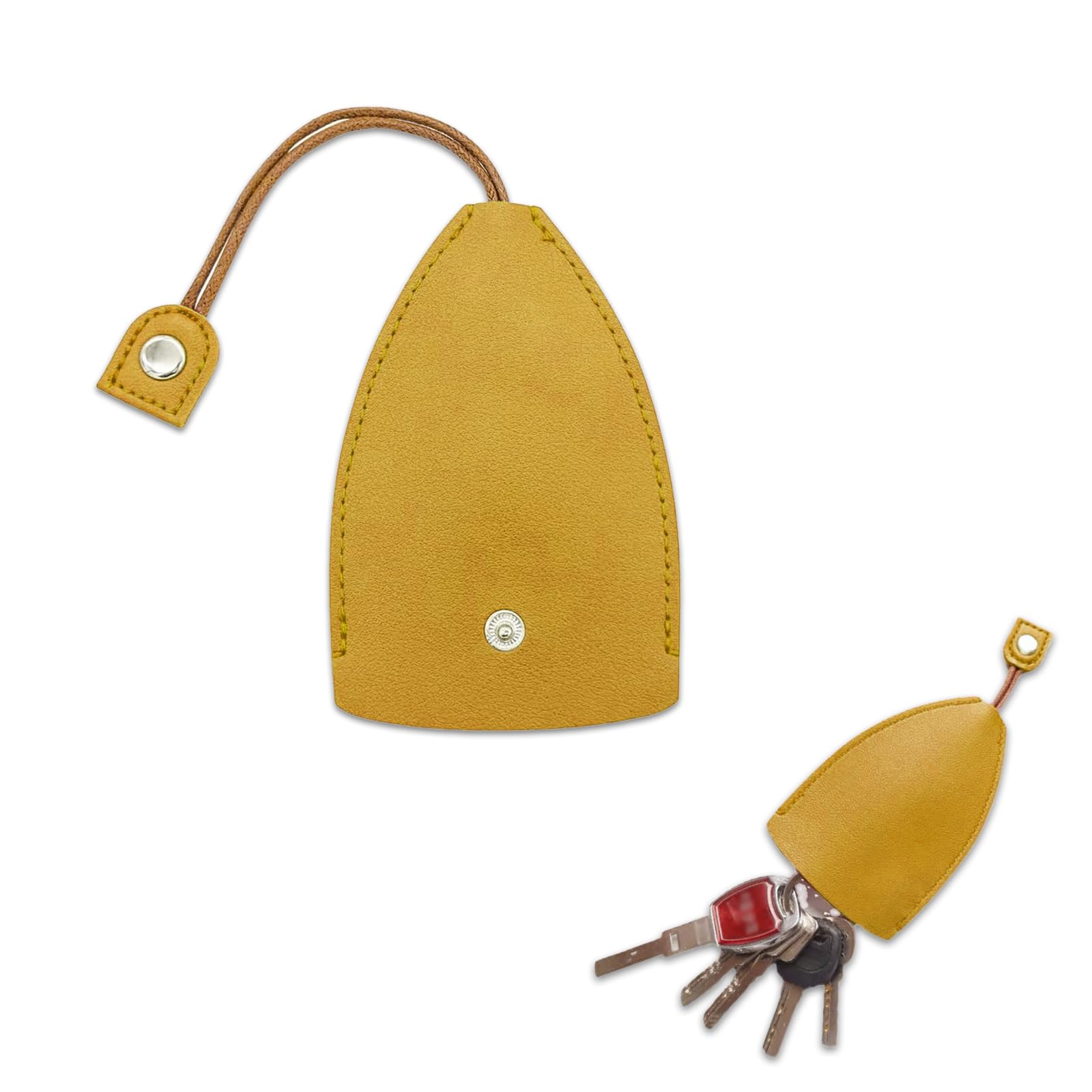 Hawyet 1 PC Car Key Protection Case, PU Leather Pull-out Remote Control Storage Bag, Suitable for Most Car Models (Yellow), HYYSB3301YE-2PC