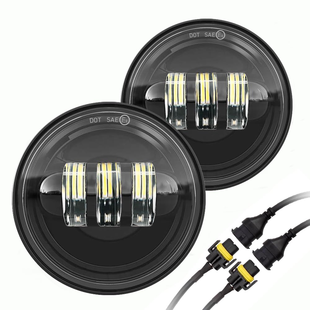 4.5 inch Motorcycle LED Fog Passing Lights Compatible with Harley Davidson Road King Ultra Classic Fat Boy Street Glide CVO Tri Glide Heritage Softail Deluxe Switchback Electra Glide Ultra blue