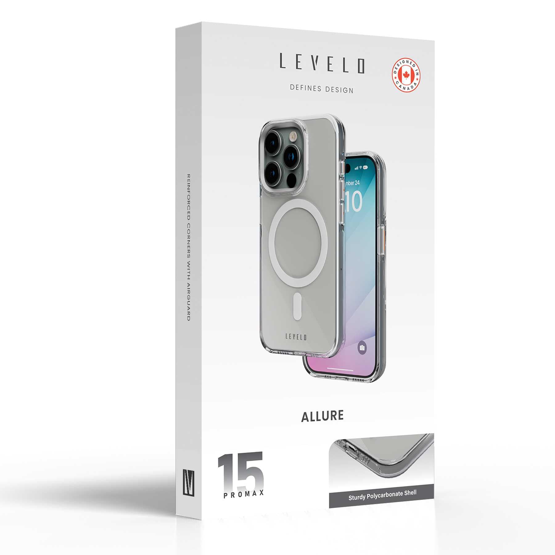Levelo Allure robust Hard Case For iPhone 15 Pro (Clear)