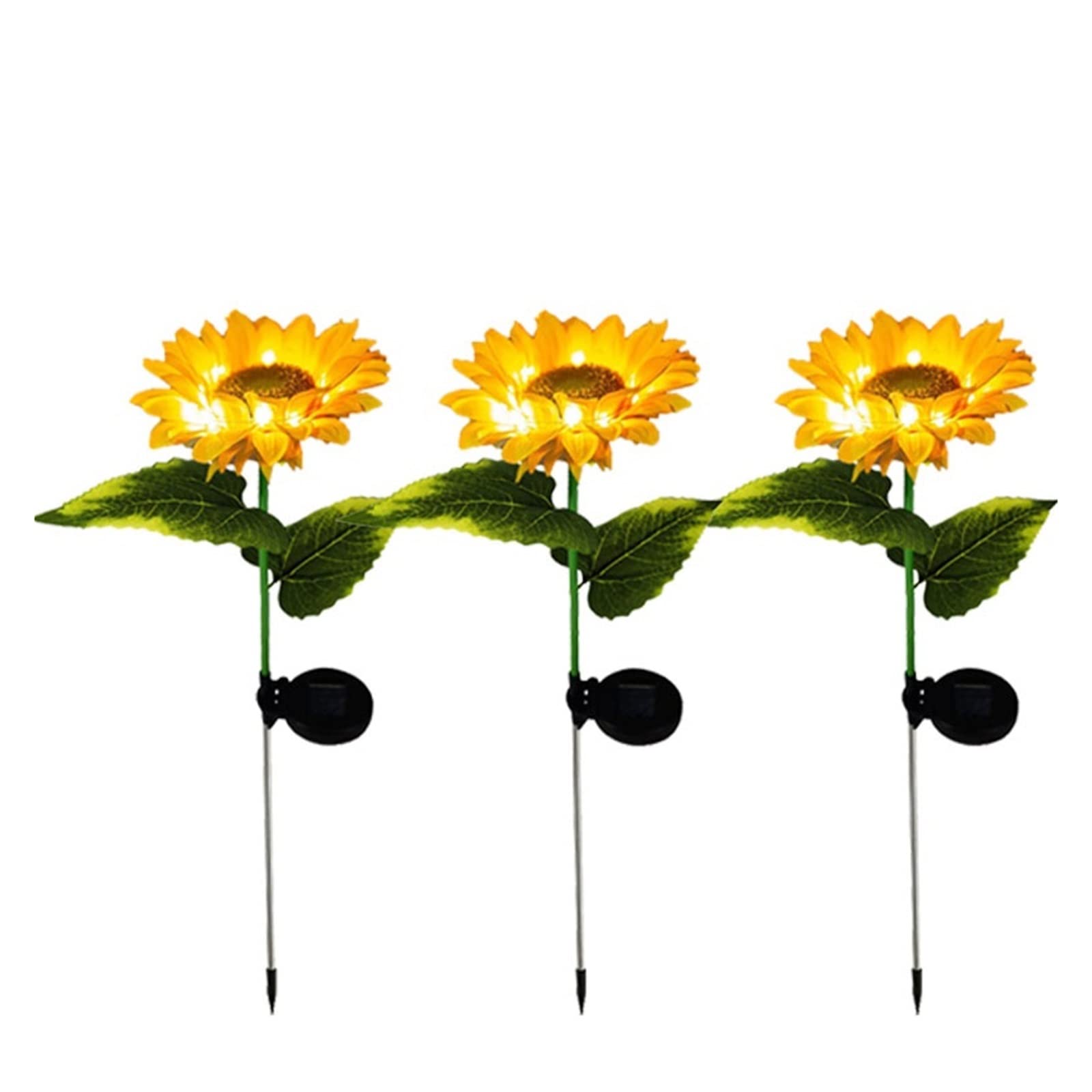 Luci solari a LED a Forma di Girasole Luci da Giardino Ricaricabili da 600 mAh Luci da Esterno Impermeabili for Esterni for Cortile di Nozze (Color : 3Pcs)