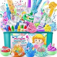 YOPINSAND DIY Slime Kit, Slime Making Kit for Girls, Butter, Foam, Cloud Slime with Add-ins, Foam Balls, Charms, Glitters, Party Favors Gift Toys for Kids 6-12