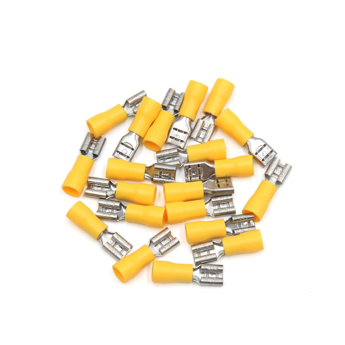 ZHuidjo20Pcs Yellow Car Vehicle Female Insulated Spade Wire Crimp Terminal Connector (SN: f72 c60 eb6 37d 051)