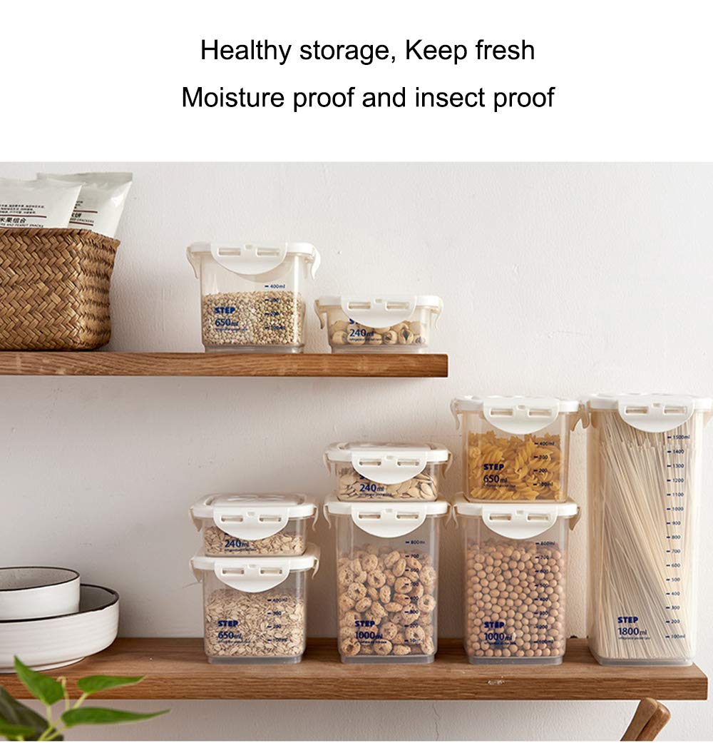 Contenitori Alimentari, Contenitore per Cereali, Durevole Impilabile Contenitori, Airtight, Mantieni Il Cibo Fresco e Asciutto, Pink