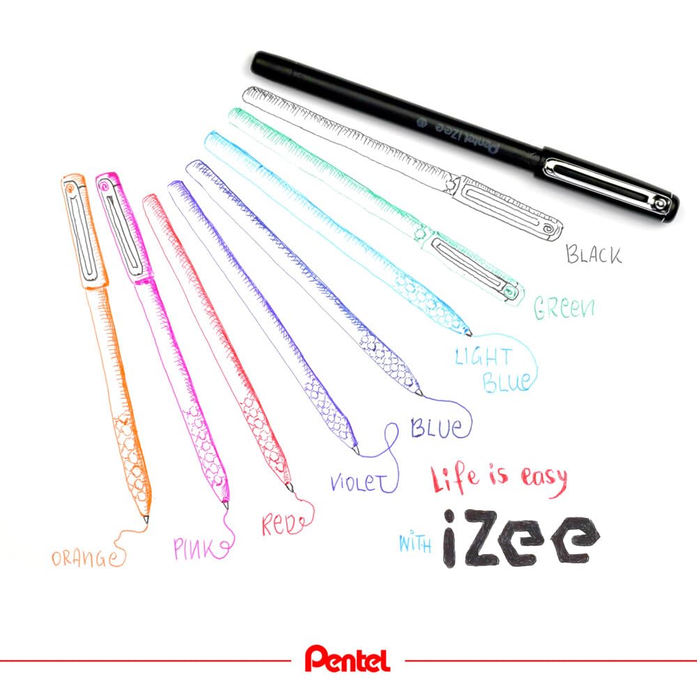 Pentel IZee BX460 - Penna A Sfera 1,0 Mm, Inchiostro Viola, Scrittura Fluida, Confezione Da 3
