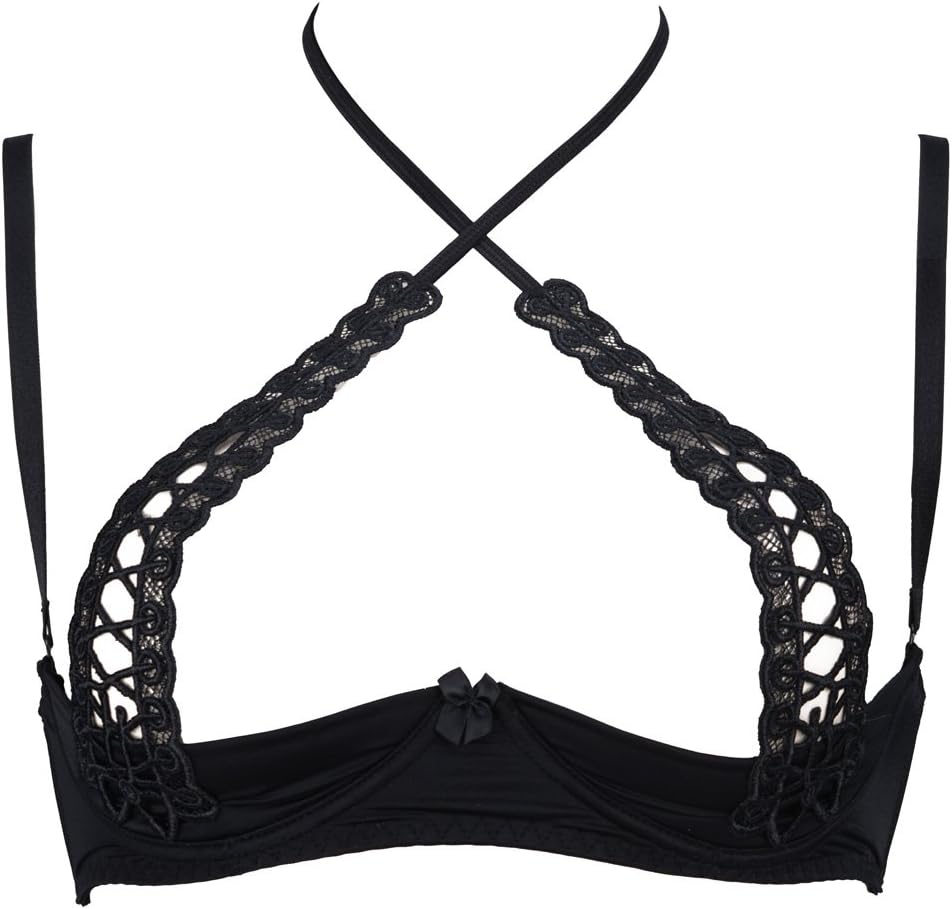 Axami V-4741 Striptease Shelf Bra, Size 32B, Black