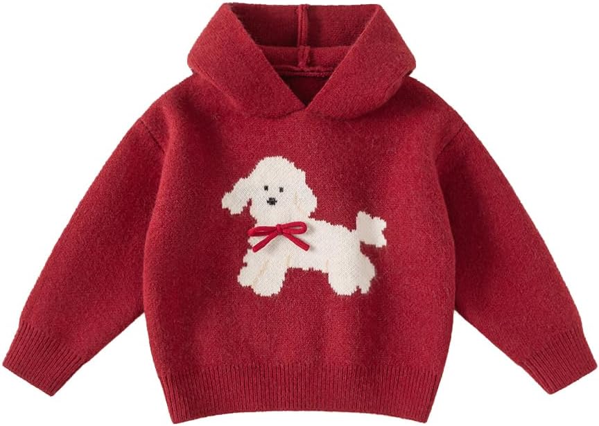 Meufam Toddler Baby Boys Girls Hoodie Sweater Long Sleeve Cute Dogs Pullover Kids Winter Clothes for Infants