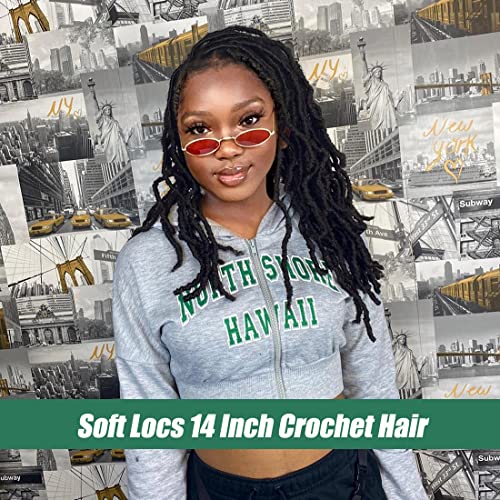 14 Inch Soft Locs Crochet Hair 6 Packs Nu Locs Faux Locs Crochet Hair Pre-Looped New Faux Locs Crochet Locs Synthetic Hair Extensions (14 Inch (Pack Of 6), 1B#)… #TOP1