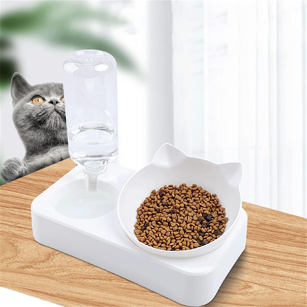 Pet Cats Bowl Automatic Feeder Dog Food Bowl Puppy Water Dispenser Double Dog Bowl Raised Stand Dish Bowls for Cats Dogs (Size : Large) (Small)