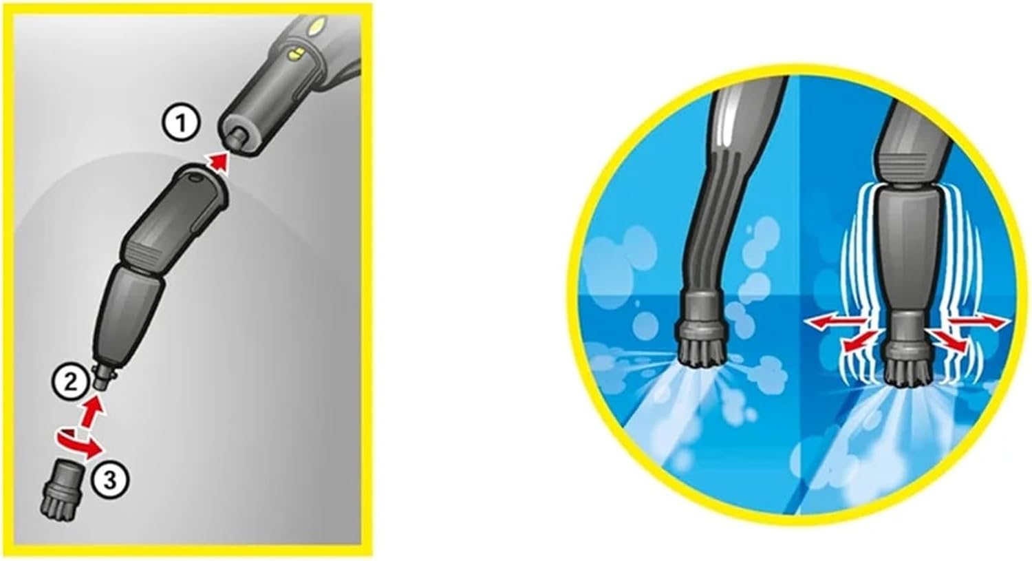 B82B,Compatible For Karcher Steam Brush Set With Mop Rag For SC1 SC2 SC3 SC4 SC5 SC7 Steam Cleaner Accessories Parts 2.863-159