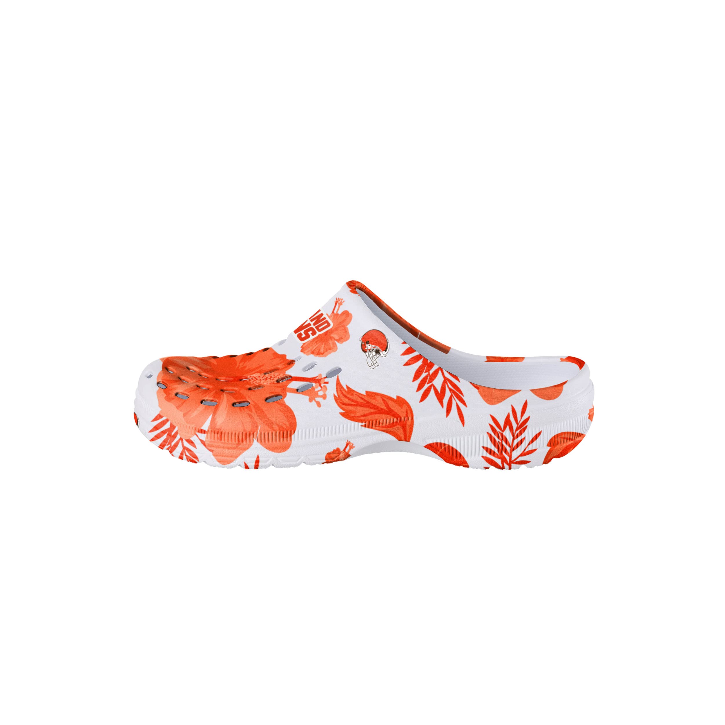 FOCO Cleveland Browns NFL Womens Floral White Clog - XL