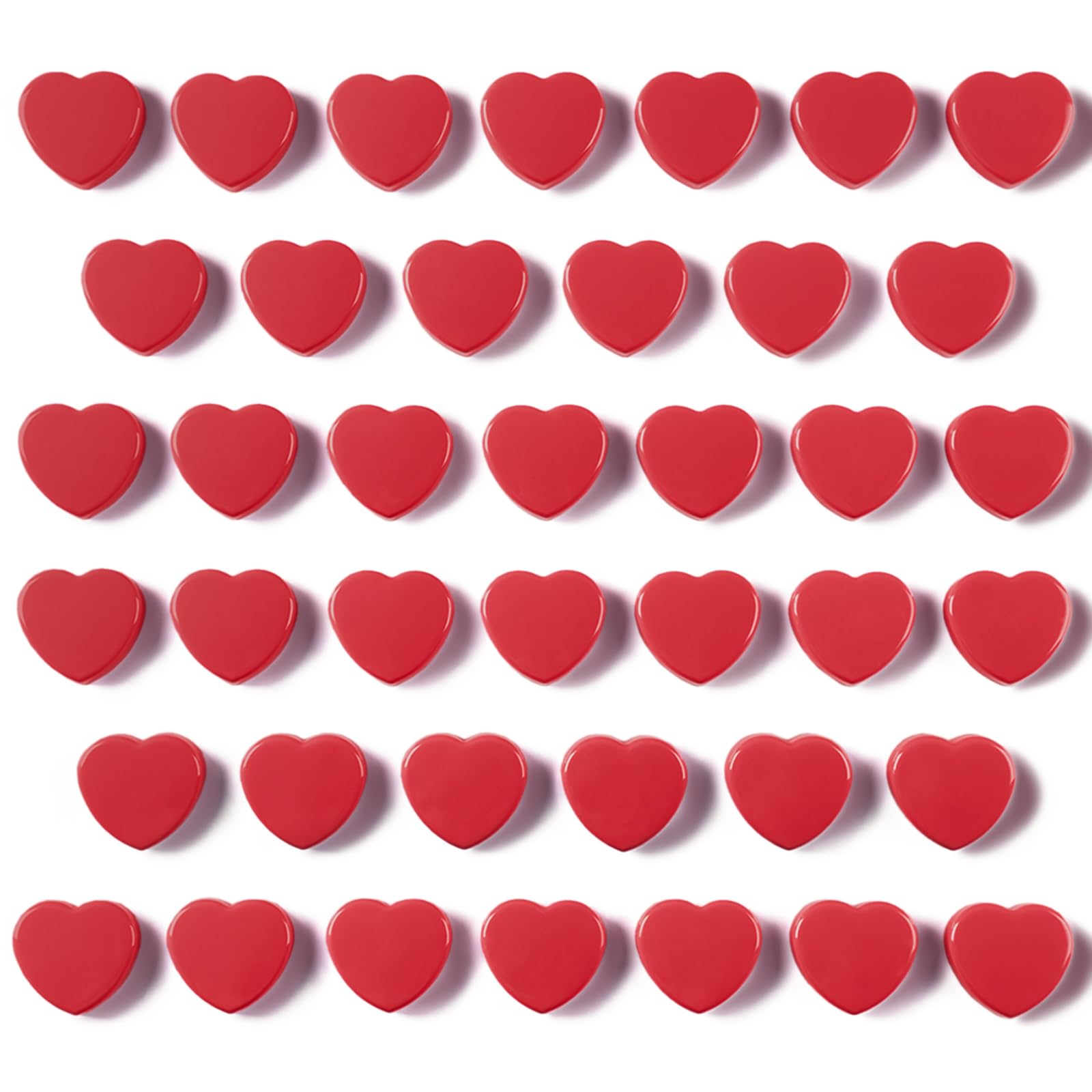 DUJEQM Fridge Magnets - 40PCS Red Heart Refrigerator Magnets for Whiteboard, Locker, Map & Cabinet | Cute Decorative Heavy Duty Magnet | Small Strong