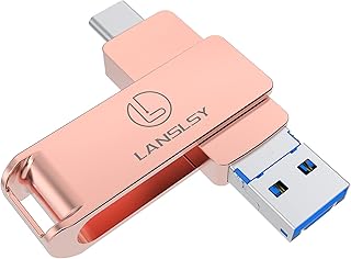 LANSLSY 128GB USB C Flash Drive,USB 3.0 Memory Stick 3 in 1 Type C Flash Drive, USB C Thumb Drive High Speed for MacBook,PC,Tablet,Smart Phone Save More Photos&Videos