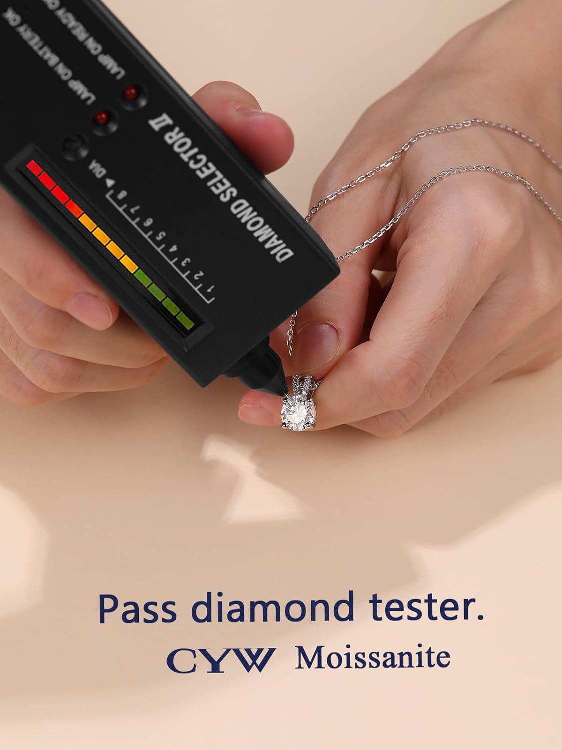 1-2 Carat Moissanite Round/Heart Necklace for Women, Solid 925 Sterling Silver, 16"/18"/20" Adjustable Chain, Anniversary Mother's Day Valentines Gift - Image 3