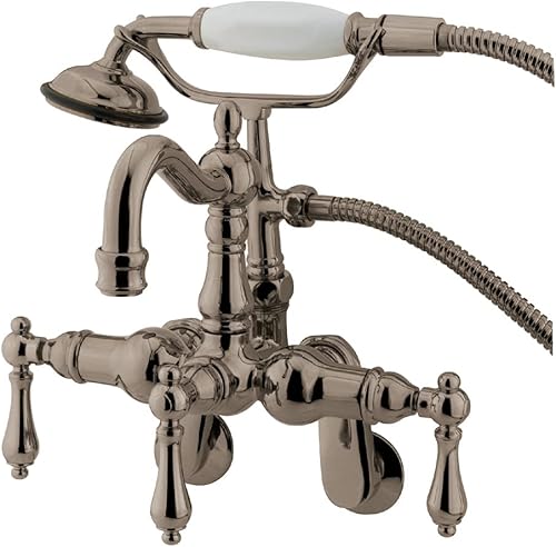 Kingston Brass CC1301T8 Heritage Vintage - Relleno para bañera con ducha de mano, níquel satinado