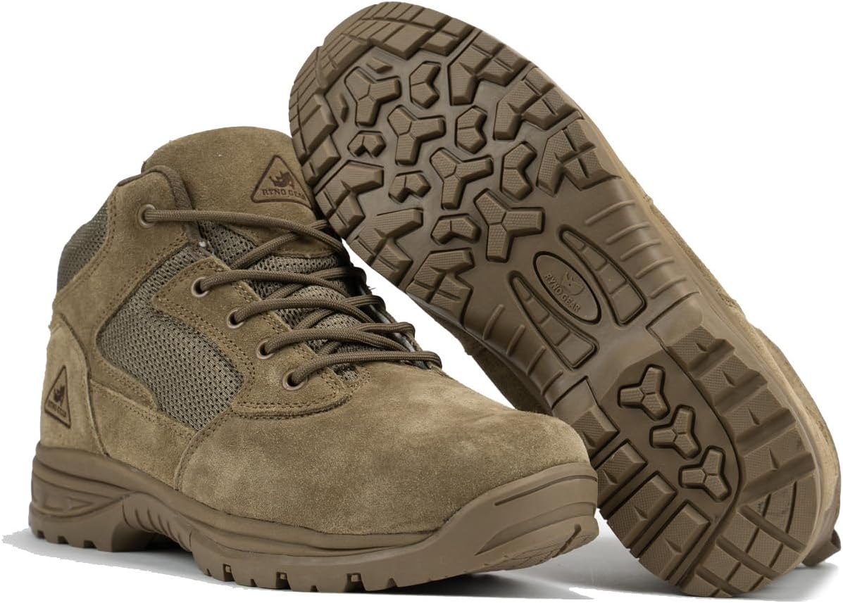 Men's Military & Tactical Boots, CoolMax Tactical Combat Military Durable Leather Work Utility 4.5" Boots