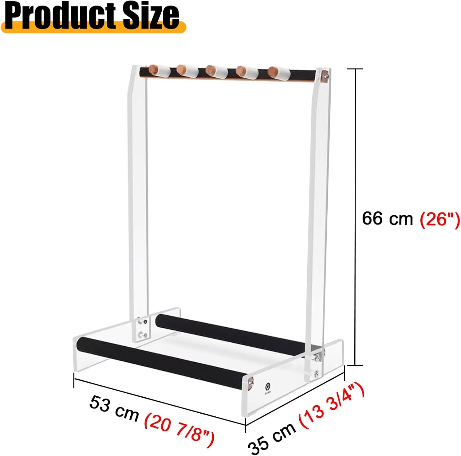 Acrylic Tennis Racket Storage Stand Floor Display Holder For 6 Rackets