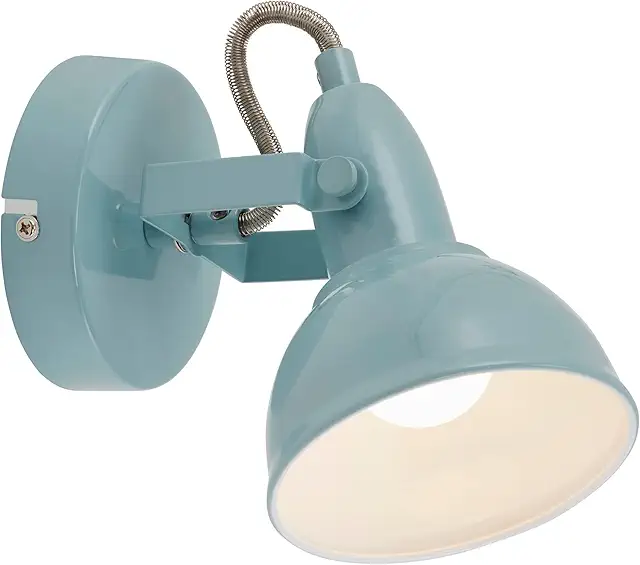 Lampada da Parete Retro Vintage BRILONER Orientabile, Paralume Bianco/Menta Ø10.5cm