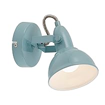 BRILONER – Faretto orientabile Retro Vintage, Lampada da Parete, applique, Attacco E14 Max. 40W Non Inclusa, Paralume Ø10.5cm, Luce da Muro, metallo satinato, Bianco, Menta, 100x155mm (DxA)