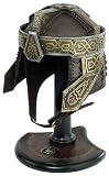 Gimli Helmet Replica, Dwarf Warrior Helmet, Detailed Engraved Design with Display Stand