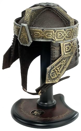 Gimli Helmet Replica, Dwarf Warrior Helmet, Detailed Engraved Design with Display Stand
