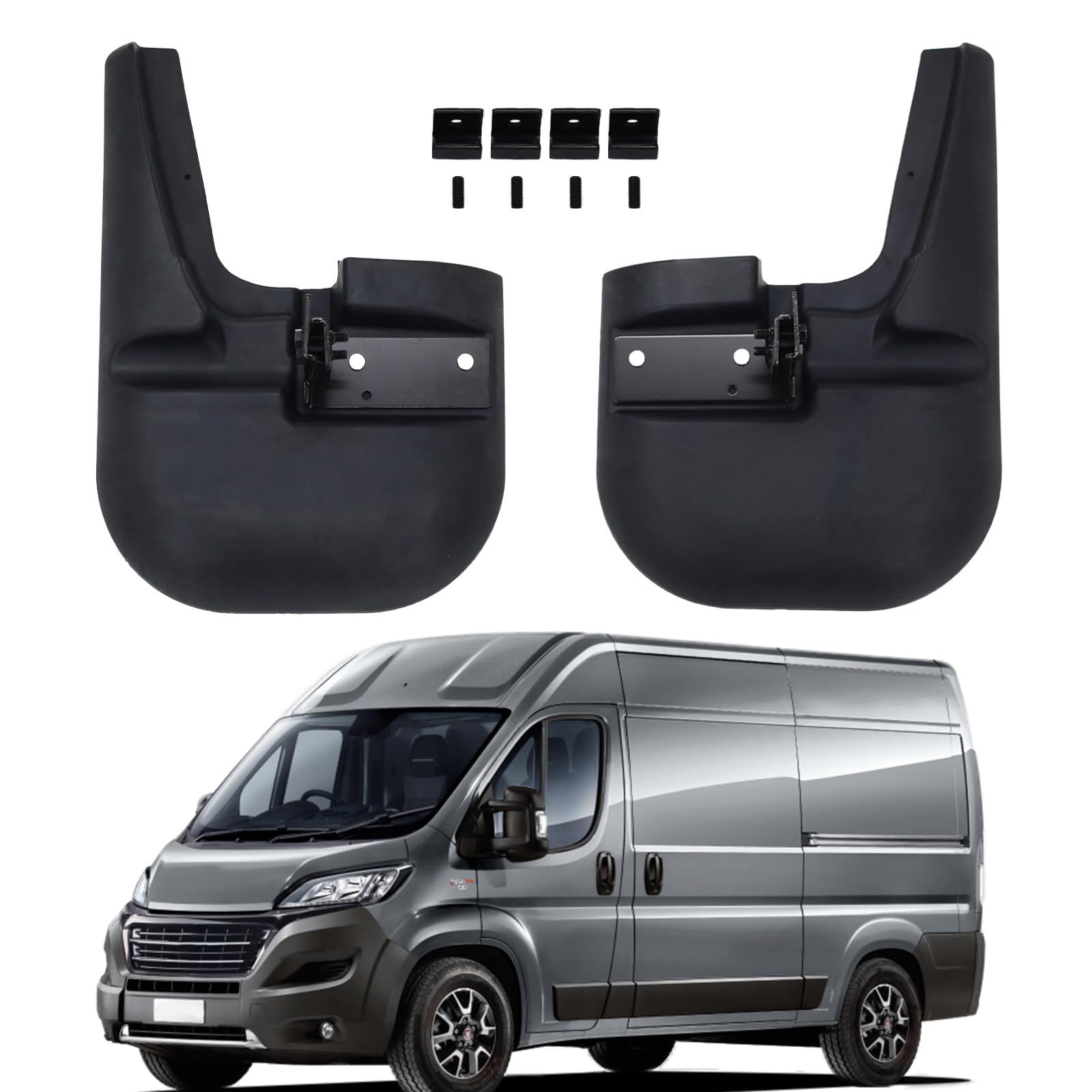 Schmutzfänger vorne, hochwertiger Gummi, Teilenummer 50901517, Schutz vor Schlamm und Sandspritzern (2er-Pack) Passend für FIAT Ducato, Peugeot Boxer, Citroën Jumper/Relay ab Baujahr 2006
