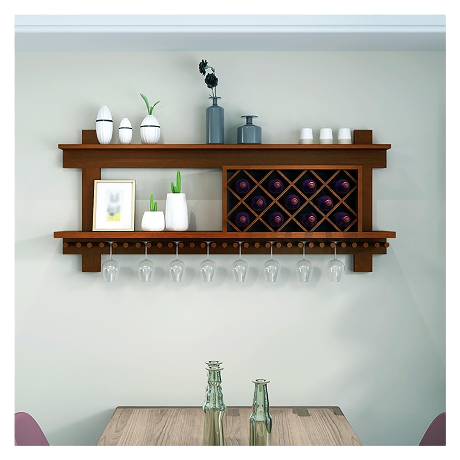 Support de rangement pour verres à pied et casier à vin suspendu