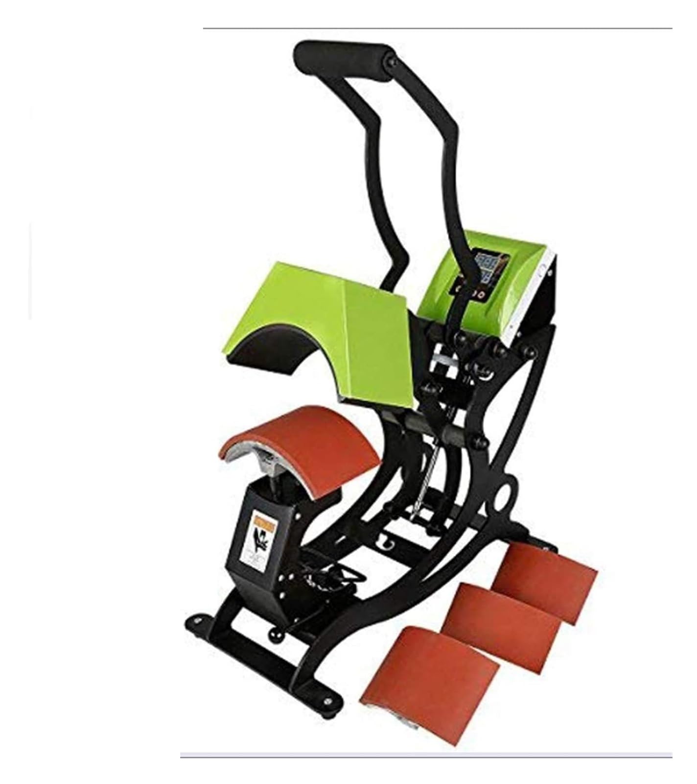 Transferpresse, 4-in-1-Hutkappen-Wärmepress-Sublimationsmaschine, in digitaler Clamshell-Stahlrahmen-Wärmepressmaschine, Hutpressenaufsatz für T-Shirts, Becher, Mütze, Teller, Mütze