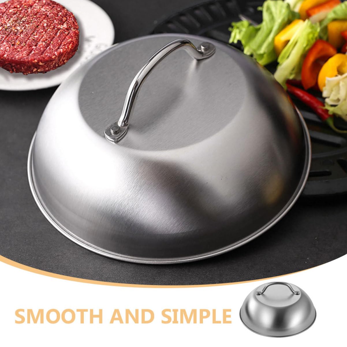 Coperchio per Pentola in Acciaio Inossidabile 2 Pezzi 23cm Design Versatile e Superficie Liscia Pratico e Facile da Conservare per Barbecue e Cucina