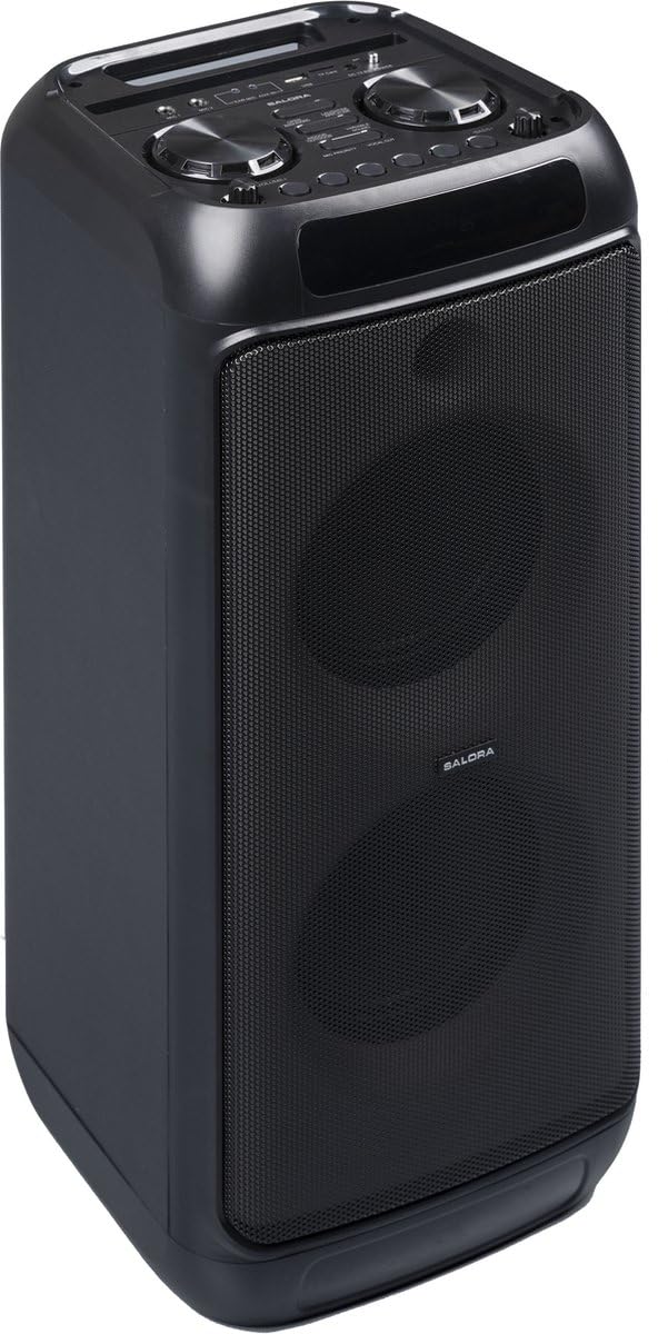 SALORA PARTYBOX400 Cassa Bluetooth Portatile Potente 400W con Luci LED | Speaker Potente, 5+ Ore Autonomia, USB/SD/Microfono | Per Feste, Eventi e Esterno | Cassa Amplificata Portatile Nero