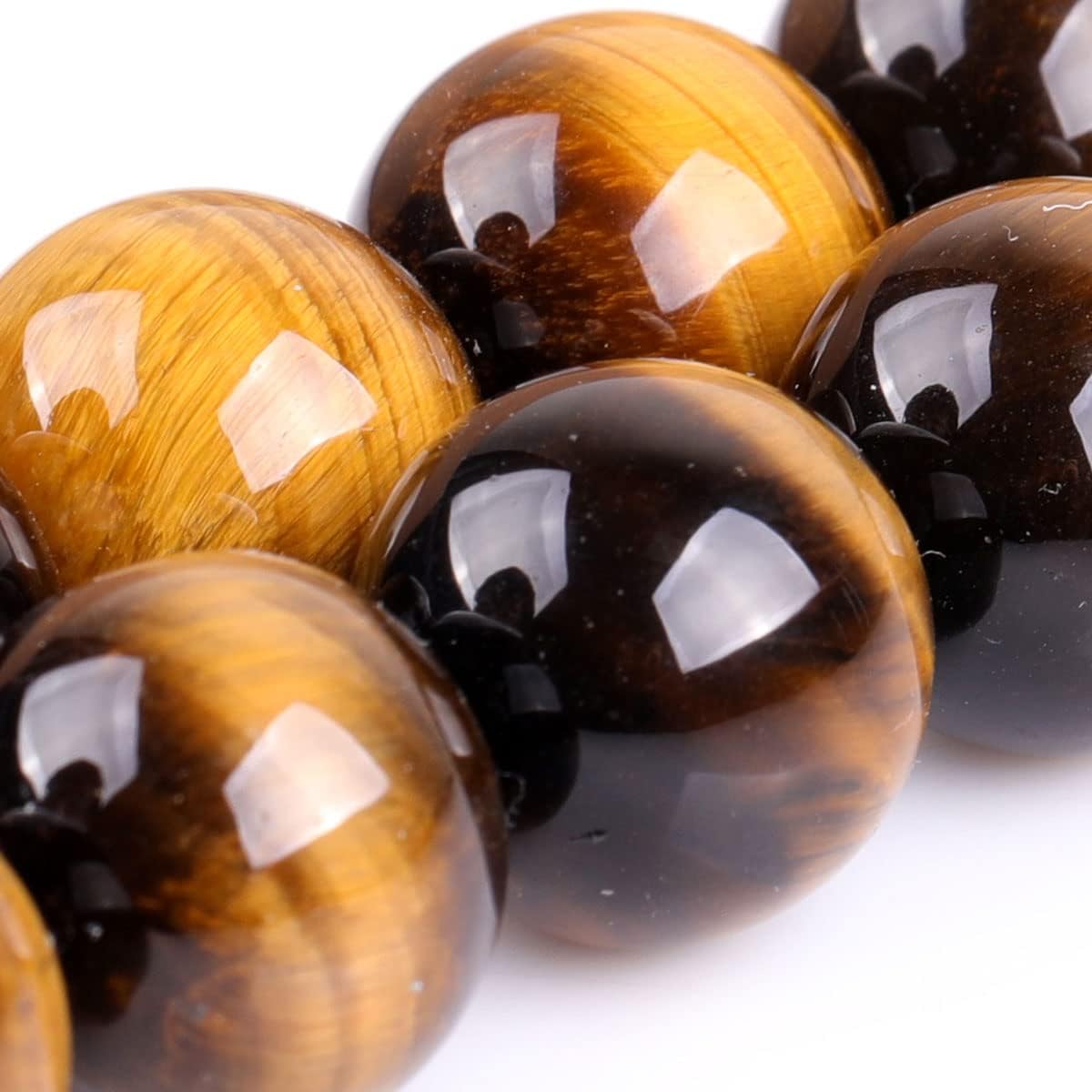 JOE FOREMAN Tiger Eye Beads for Jewelry Making Natural Gemstone Semi Precious 18mm Round 16"