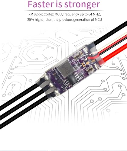 Miniatura 6 de Francy2 50A sin escobillas ESC controlador de velocidad compatible 3-6S BEC 5V3A BL32 Dshot con XT60 y 0.138 in Bullet Plugs para RC Airplane P5B