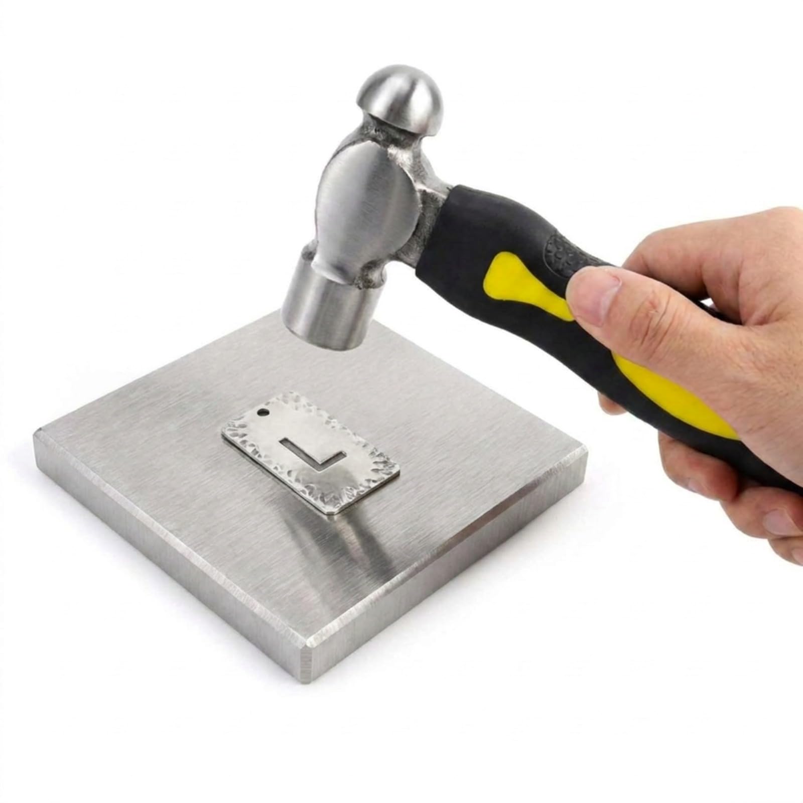 Ensemble marteau et bloc en acier pour bijoux - 10,2 x 10,2 cm - Ensemble de marteau - Fournitures de fabrication de bijoux - Kit d'outils pour la fabrication de bijoux - d'estampage du métal